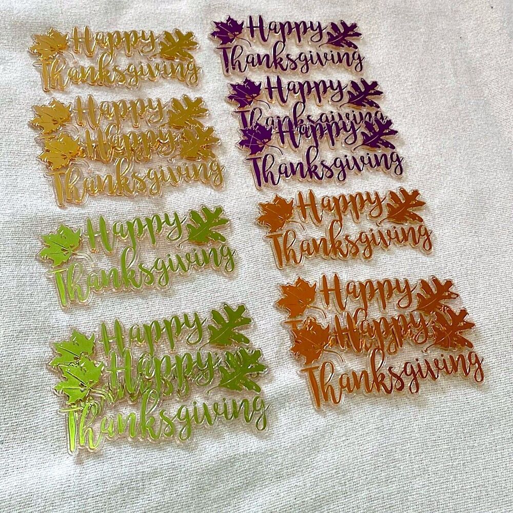 DecoPac Happy Thanksgiving Foil Lay On Cake Pie Baked Goods Decorations 12 Qty